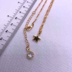 Niche Design Gold plated Star shapes Necklace Female twisted chain